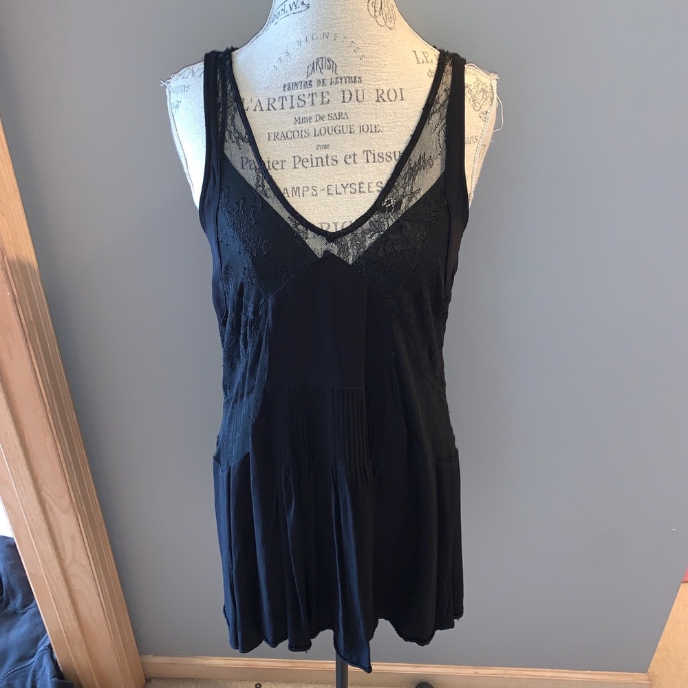 Black Zara Lace Dress with Attached Black Slip